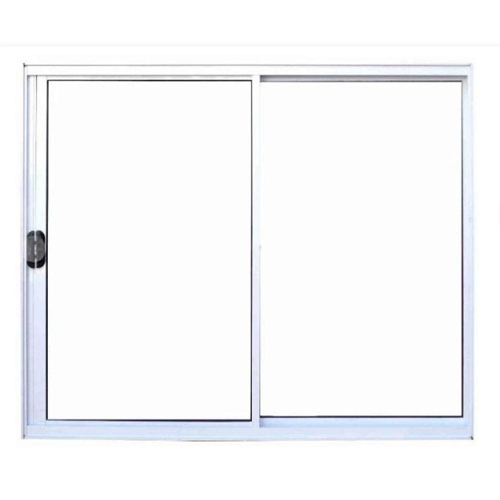 Janela 100x150 2 Folhas Vidro - Alumínio Branco - Linha 18 Modular
