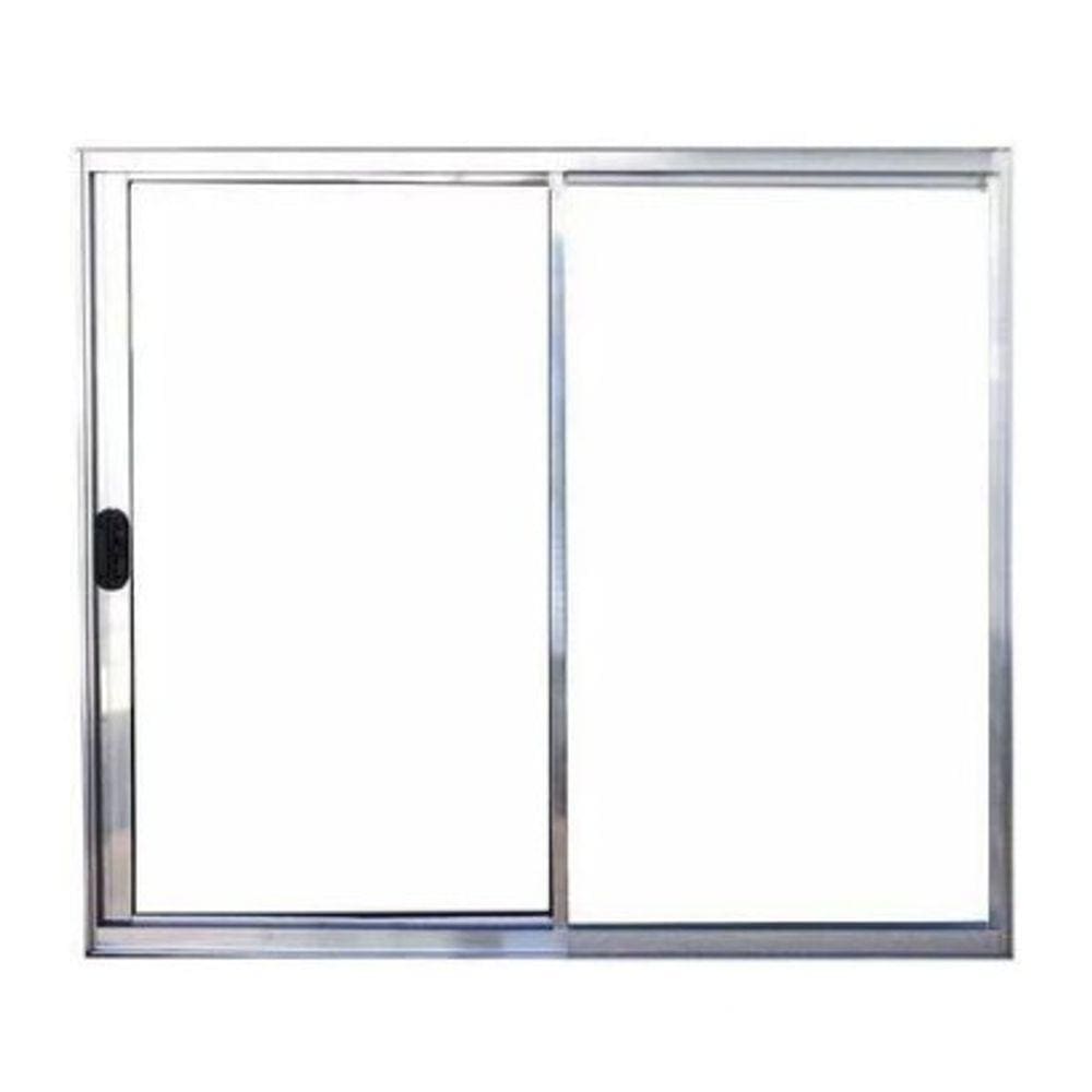 Janela 120x120 2 Folhas - Alumínio Brilhante - Linha 18 Modular