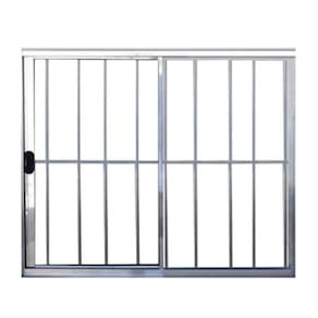 Janela 100x100 2 Folhas c/Grade - Alumínio Brilhante - Linha 18 Modular