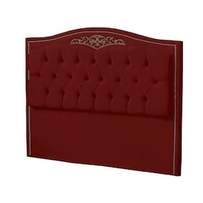 Cabeceira Casal King 195cm Decorativa Maitê Veludo Marsala - Montanaris Decor