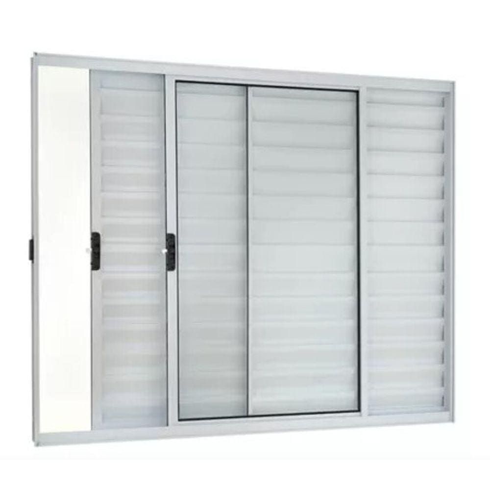 Veneziana 100x200 3 Folhas – Alumínio Branco – Linha 18 Modular