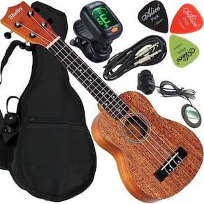 Kit Ukulele Elétrico Soprano Canhoto Shelby Su21M Shelby