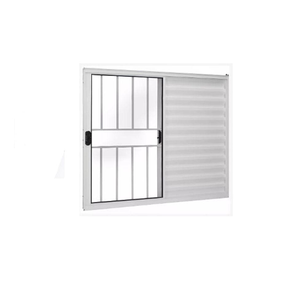 Veneziana 100x120 3 Folhas c/Grade – Alumínio Branco – Linha 18 Modular