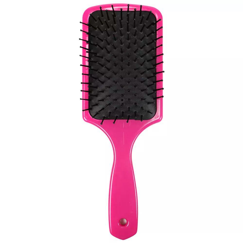 Escova De Cabelo Santa Clara Quadrada Almofadada Rosa