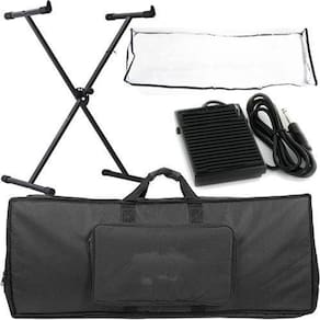 Kit Para Teclado 6/8 Com Capa + Pedal + Suporte + Cobertura
