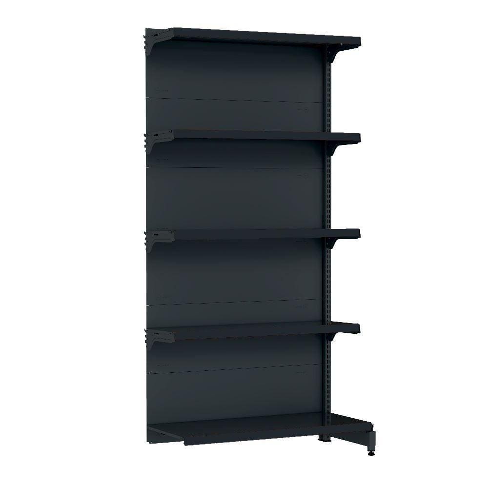 Gondola Parede 202 Fit Continuação Preto 5 Bandeja Sp Etique