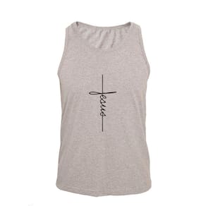 Regata Masculina Algodão Cruz Jesus Estampada Básica
