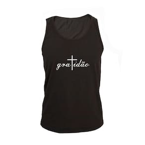 Regata Masculina Algodão Gratidão Estampada Básica