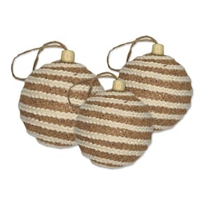 Bola De Natal 10Cm Listras Juta 04Und Cromus