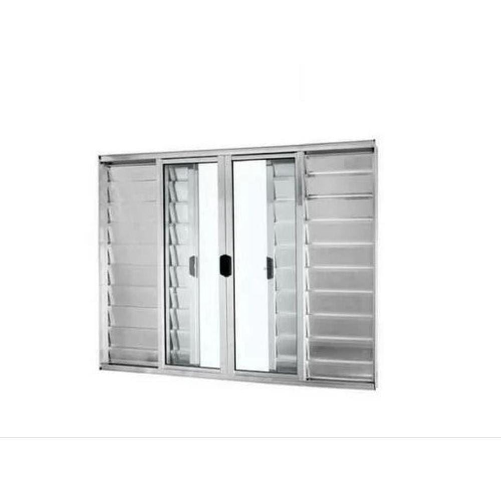 Veneziana 100x200 6 Folhas – Alumínio Brilhante – Linha 18 Modular