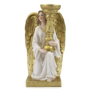 Imagem Anjo Da Guarda Castiçal Lado Esquerdo Importado