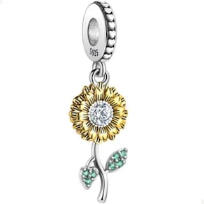 Berloque Charms Pingente Girassol Prata 925