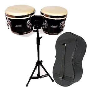 Kit Bongô De Madeira Torelli Tb011 7X8 Com Pedestal E Capa
