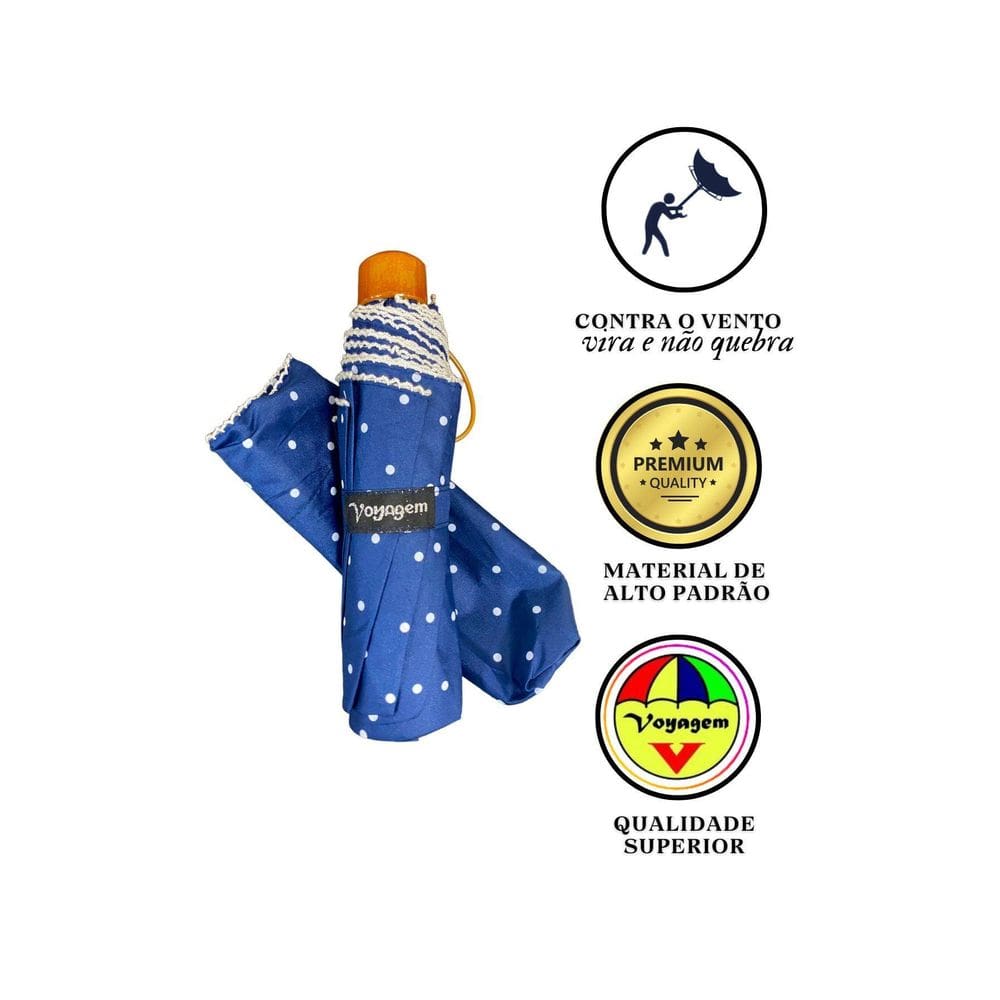 Guarda Chuva Reforçado Voyagem 010R - Contra O Vento Azul