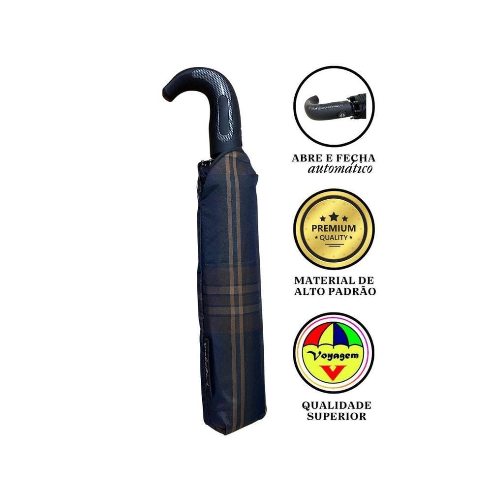 Guarda Chuva Automático Luxo Voyagem 9027 Marrom