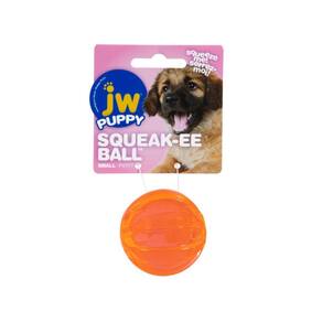 Brinquedo Bola JW Squeak-EE Ball Com Apito Para Cães Filhote e Pequeno - Laranja