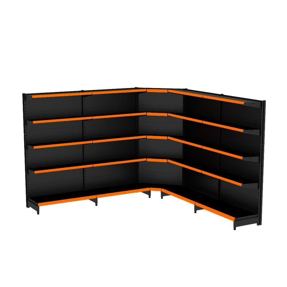 Gondola Parede 202 Fit Ate 4 Metros 1 Canto Preto 25b Pe Lar