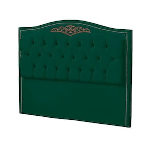 Cabeceira Solteiro 90cm Decorativa Maitê Veludo Verde - Montanaris Decor