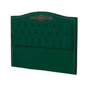 Cabeceira Casal Queen 160cm Decorativa Maitê Veludo Verde - Montanaris Decor