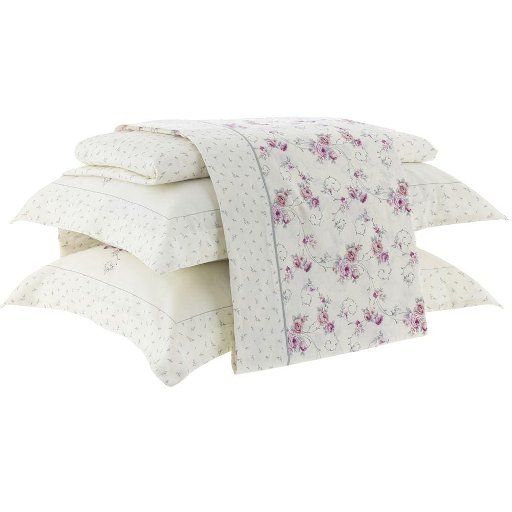 Jogo de Cama Solteiro Plus Kacyumara Satinee Antonelli 3Pçs 300Fios