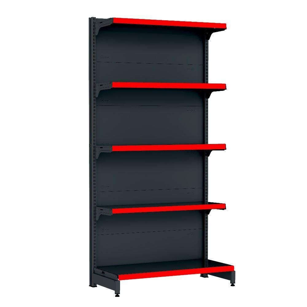 Gondola Parede 202 Fit Inicial Preto 5 Bandeja Pe Vermelho