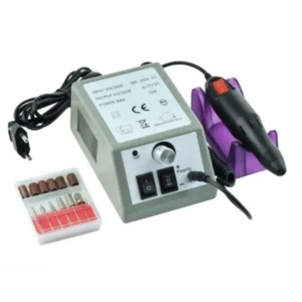 Lixadeira Motor Unha Elétrica Profissional Mercedez Cinza