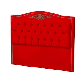 Cabeceira Casal Queen 160cm Decorativa Maitê Veludo Vermelho - Montanaris Decor