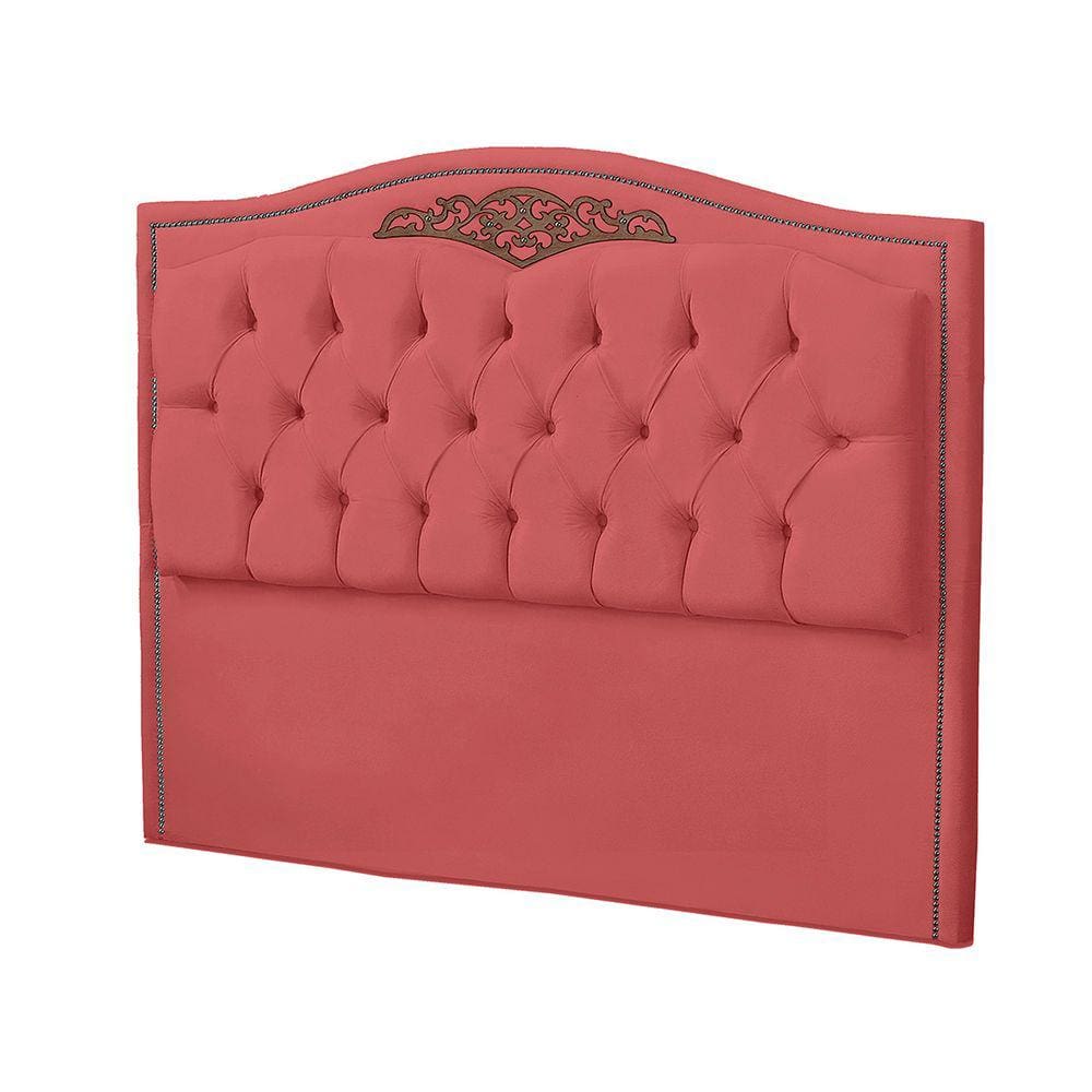 Cabeceira Solteiro 90cm Decorativa Maitê Veludo Rosê - Montanaris Decor
