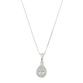 Cola Prata 925 Veneziana 45cm Ponto De Luz Cravejado Gota