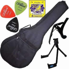 Kit Capa Violão Folk Capotraste + Suporte + Acessórios