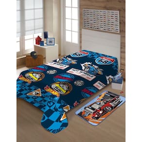 Manta Fun Solteiro Hot Wheels 1,50X2,00M C/Cinta Jolitex