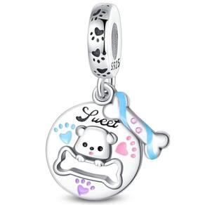 Berloque Pingente Charms Pet Sweet Cachorro Prata 925
