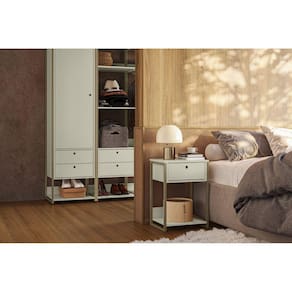 Mesa Cabeceira Industrial Olivar Off White AC
