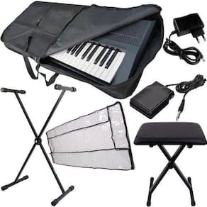 Kit Muti Acessórios Teclado Com Capa Banco Suporte Etc..