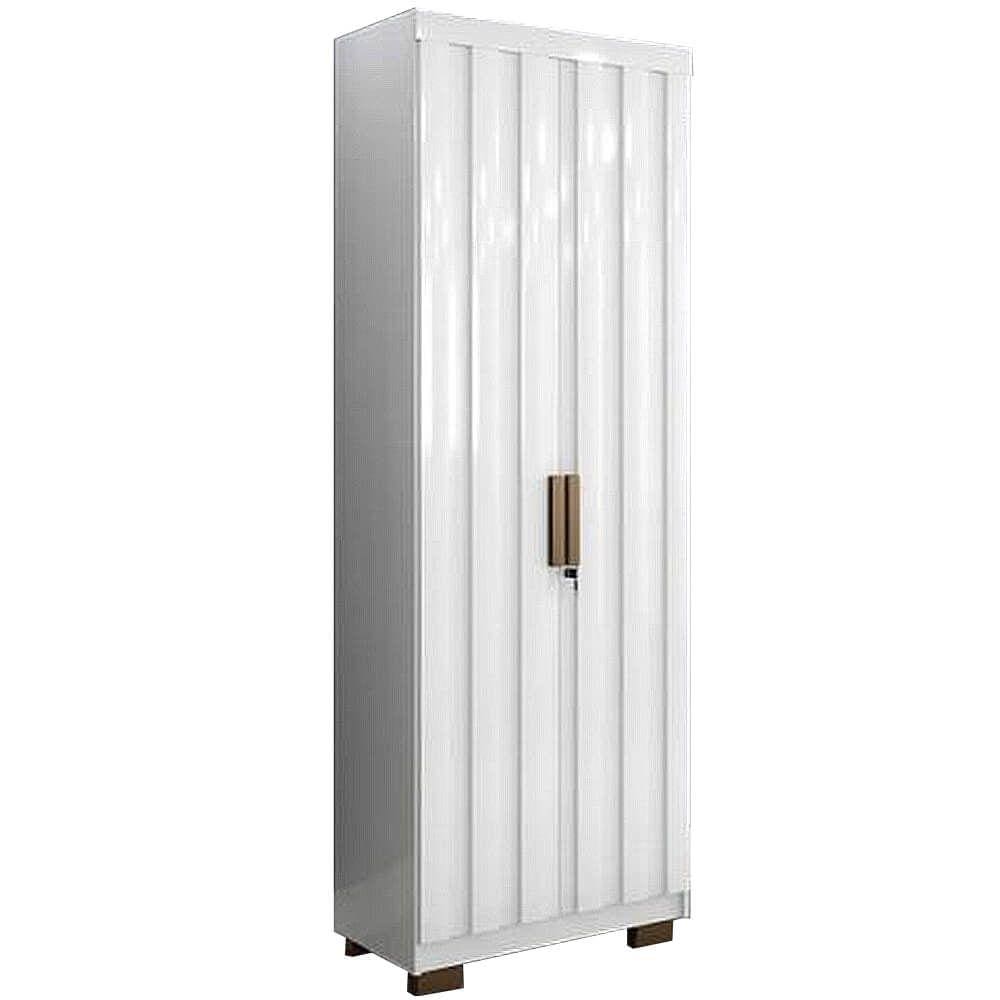 Armário Multiuso Florida 2 Portas com Chave e 5 Prateleiras Minas Plac Cor Branco