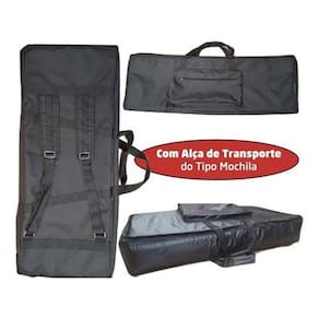 Capa Para Teclado Kurzweil Sp76 Master Luxo Acolchoada Preto