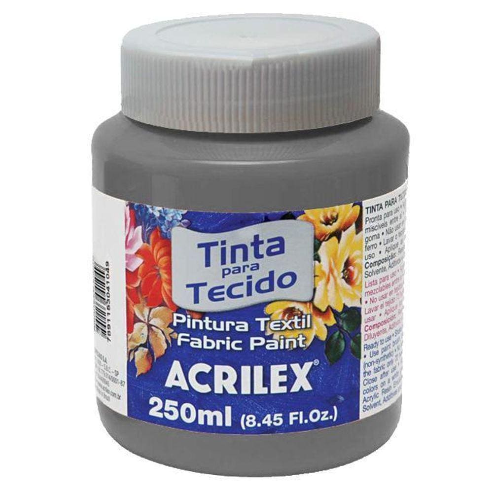 Tinta De Tecido Fosca 250Ml Cinza Acrilex