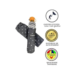 Guarda Chuva Reforçado Voyagem 010R - Contra O Vento Preto