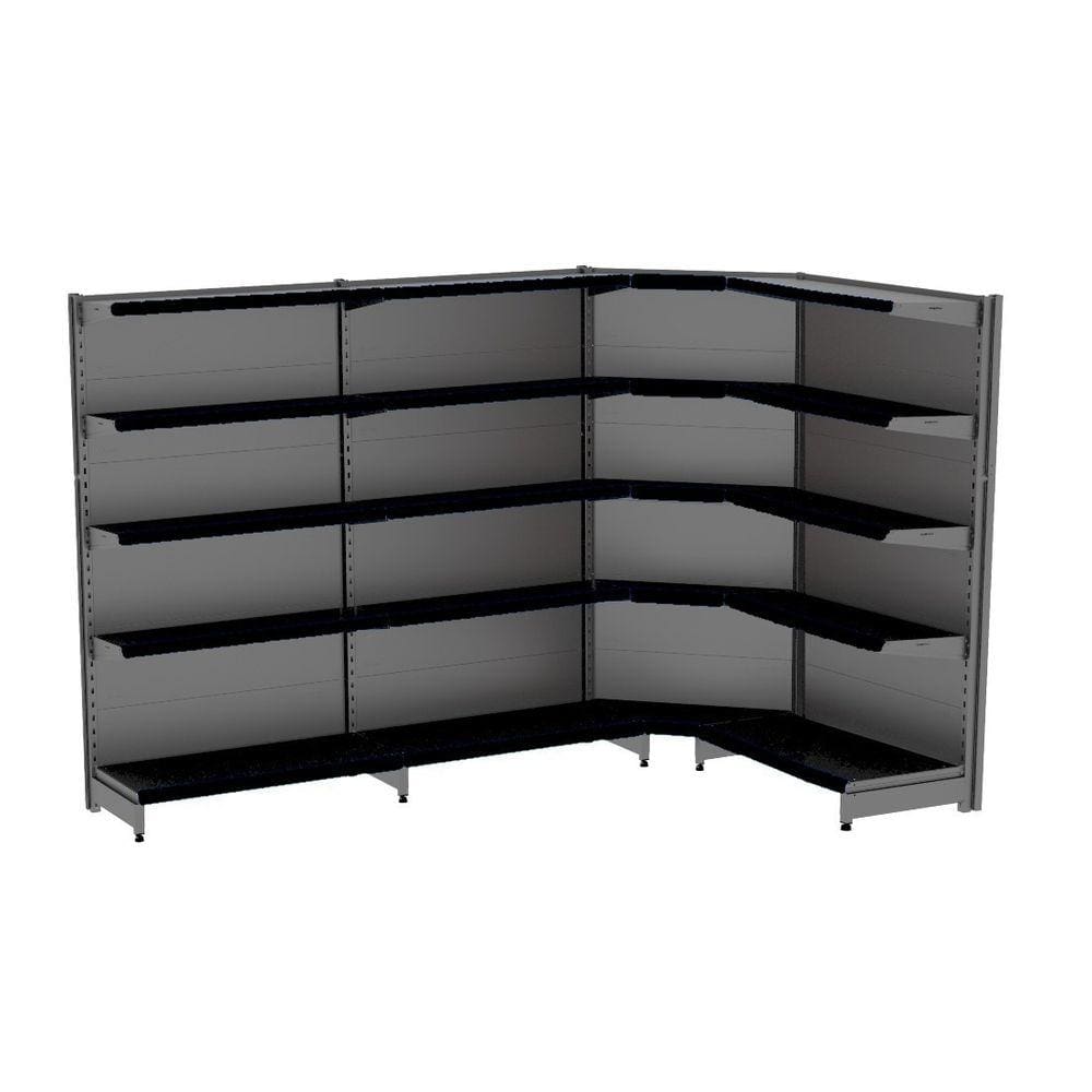 Gondola Parede 202 Fit Ate 3 Metros 1 Canto Preto 20b Pe Pre