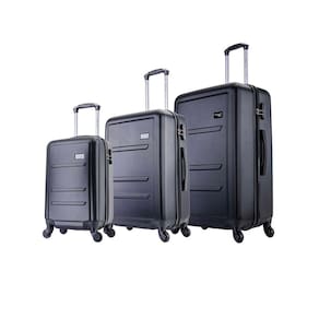 Kit 3 mala de viagem rodas 360° PMG Montreal Preta Swiss Move
