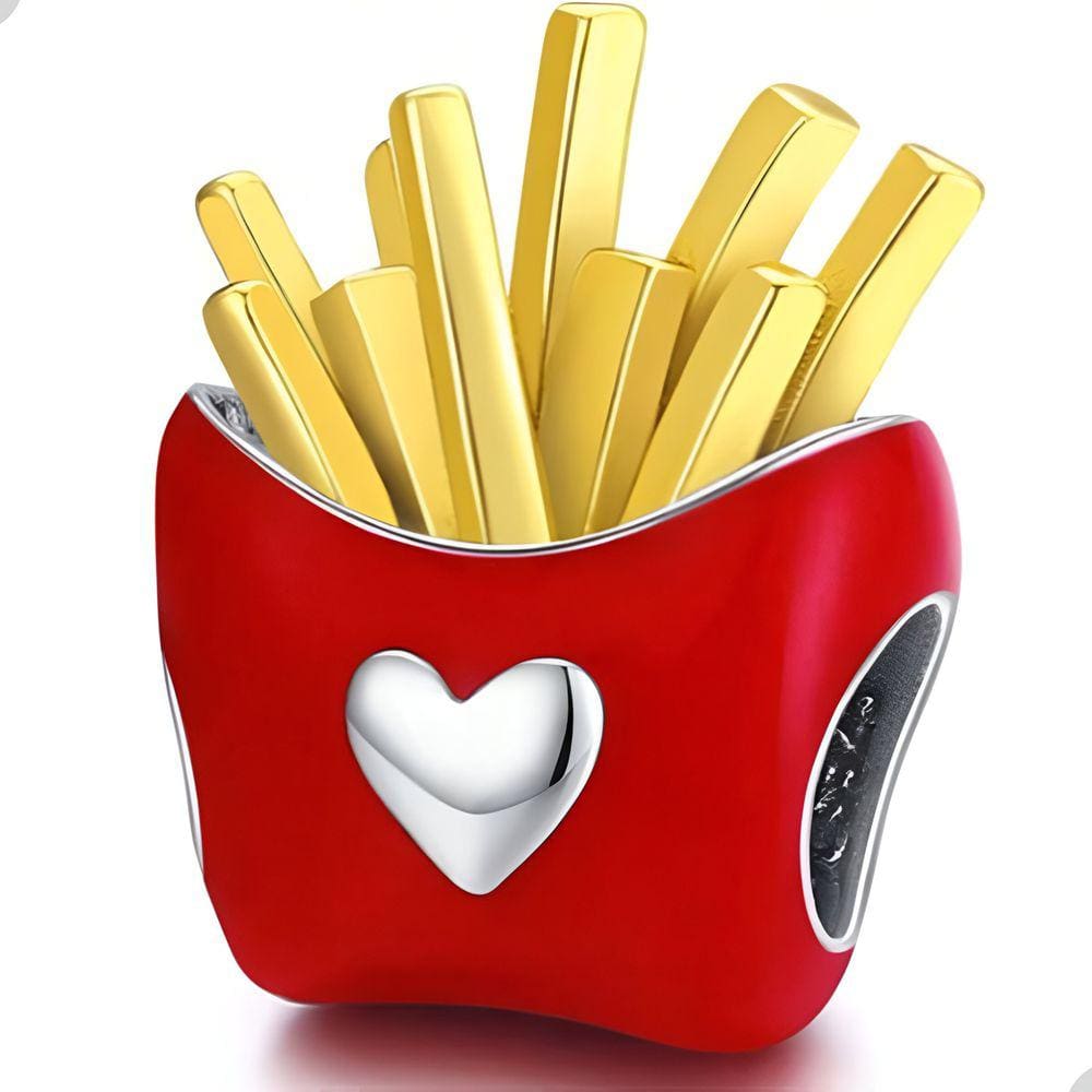 Berloque Separador Batata Frita Prata 925