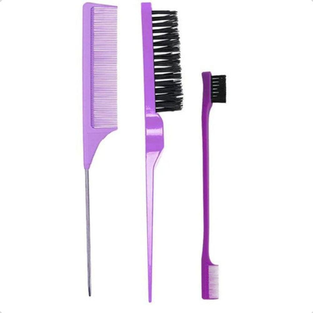 3 Escova Escovinha Pente Baby Hair Sobrancelha Cabelo Lace