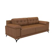 sofá 3 lugares carrara couro conhaque