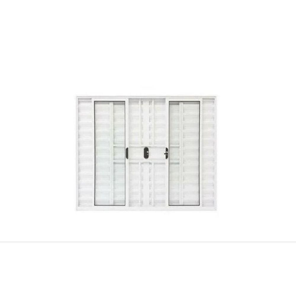 Veneziana 100x120 6 Folhas c/Grade - Alumínio Branco - Linha 18 Modular