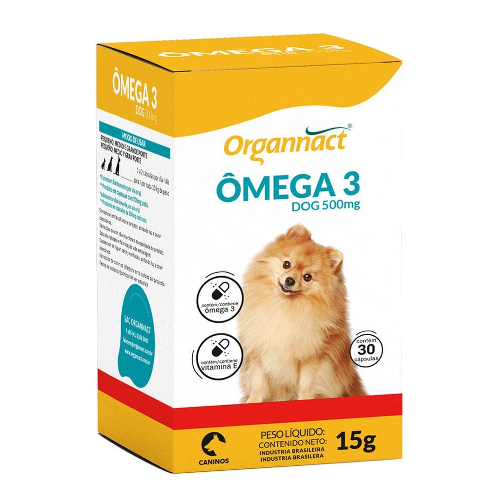 Suplemento Omega 3 Dog Organnact 500mg