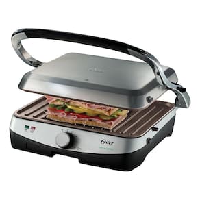 Grill Sanduicheira Oster4881 2em1 Inox Bioceramic Ondulada 1500W 220v