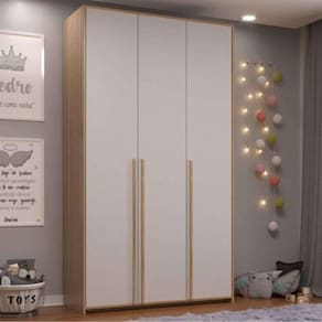 guarda-roupa modulado raven 3 pt 3 gv branco e nature