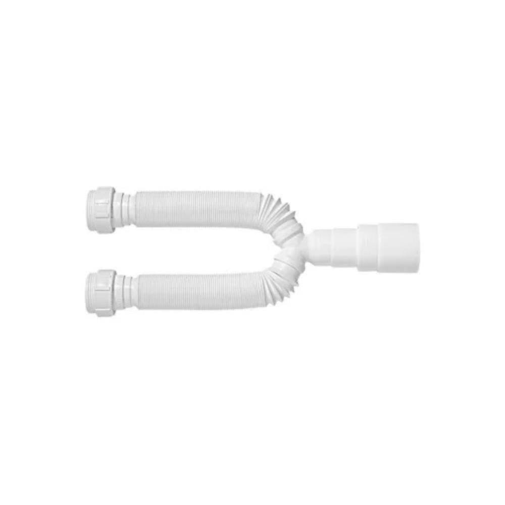 Tubo Extensivo Duplo Blukit com Porca PP Branco 70cm