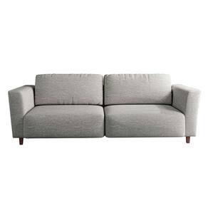 sofá 3 lugares munique com chaise esquerdo poliéster cinza