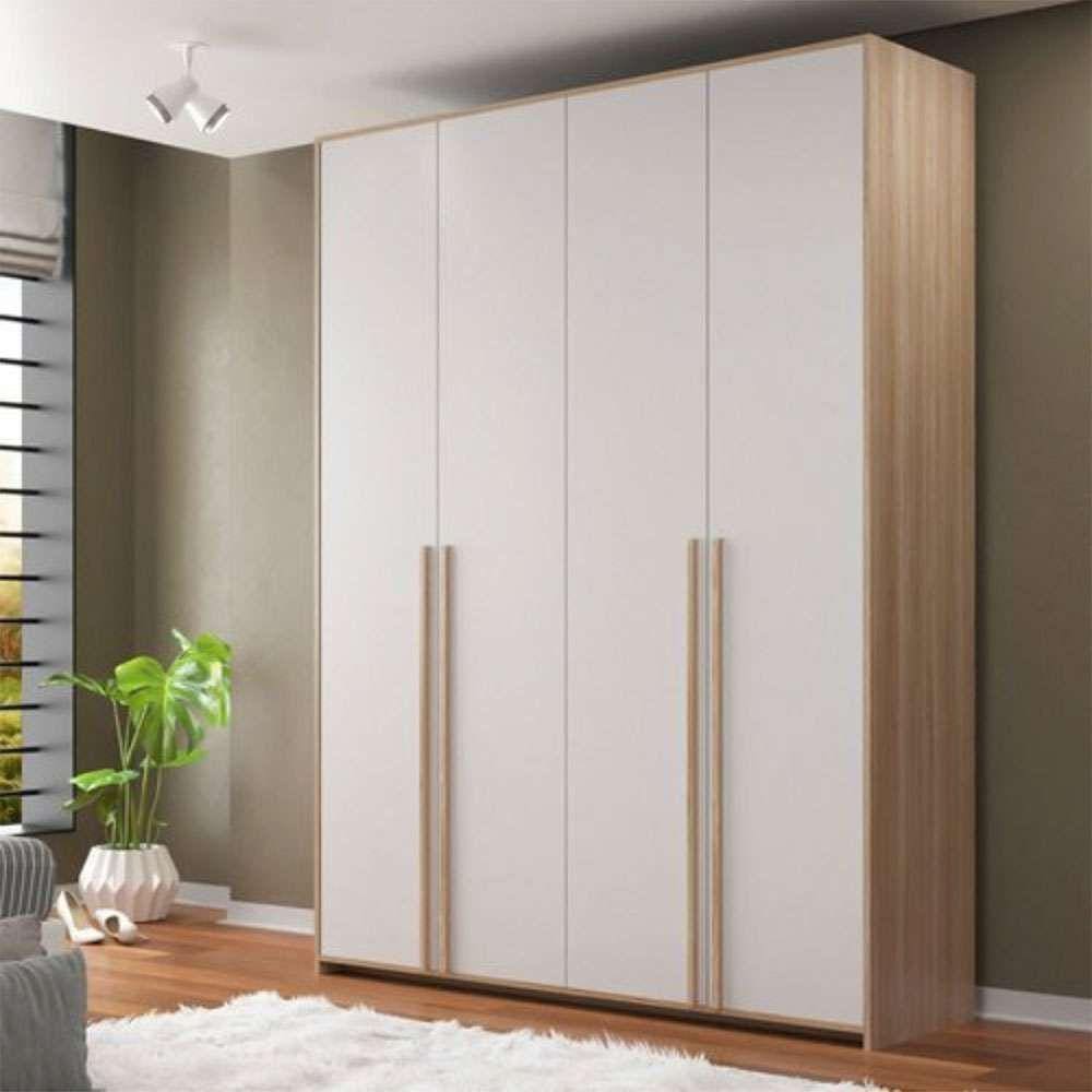 guarda-roupa modulado raven 4 pt 3 gv branco e nature